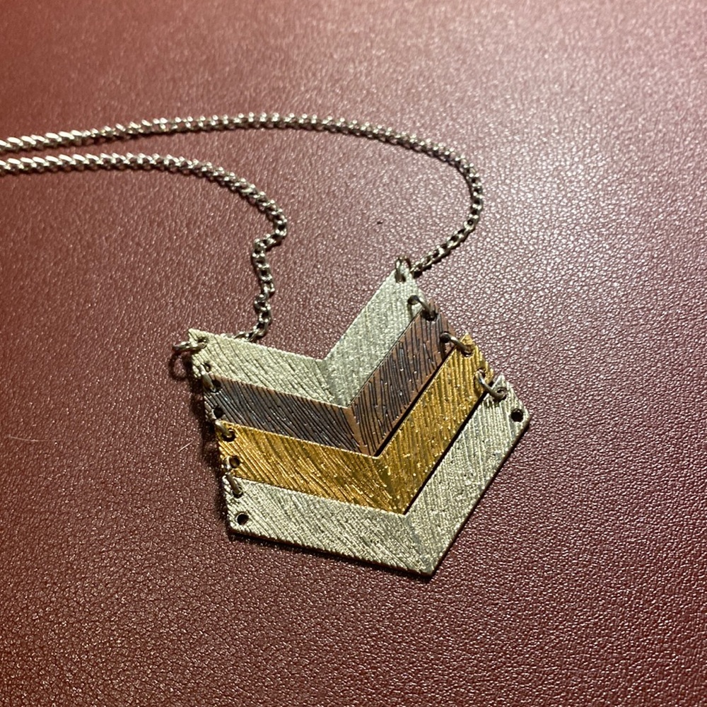 Tri colored chevron necklace